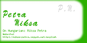 petra miksa business card